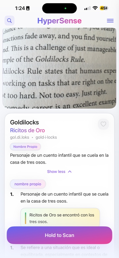 Spanish translation of an English word